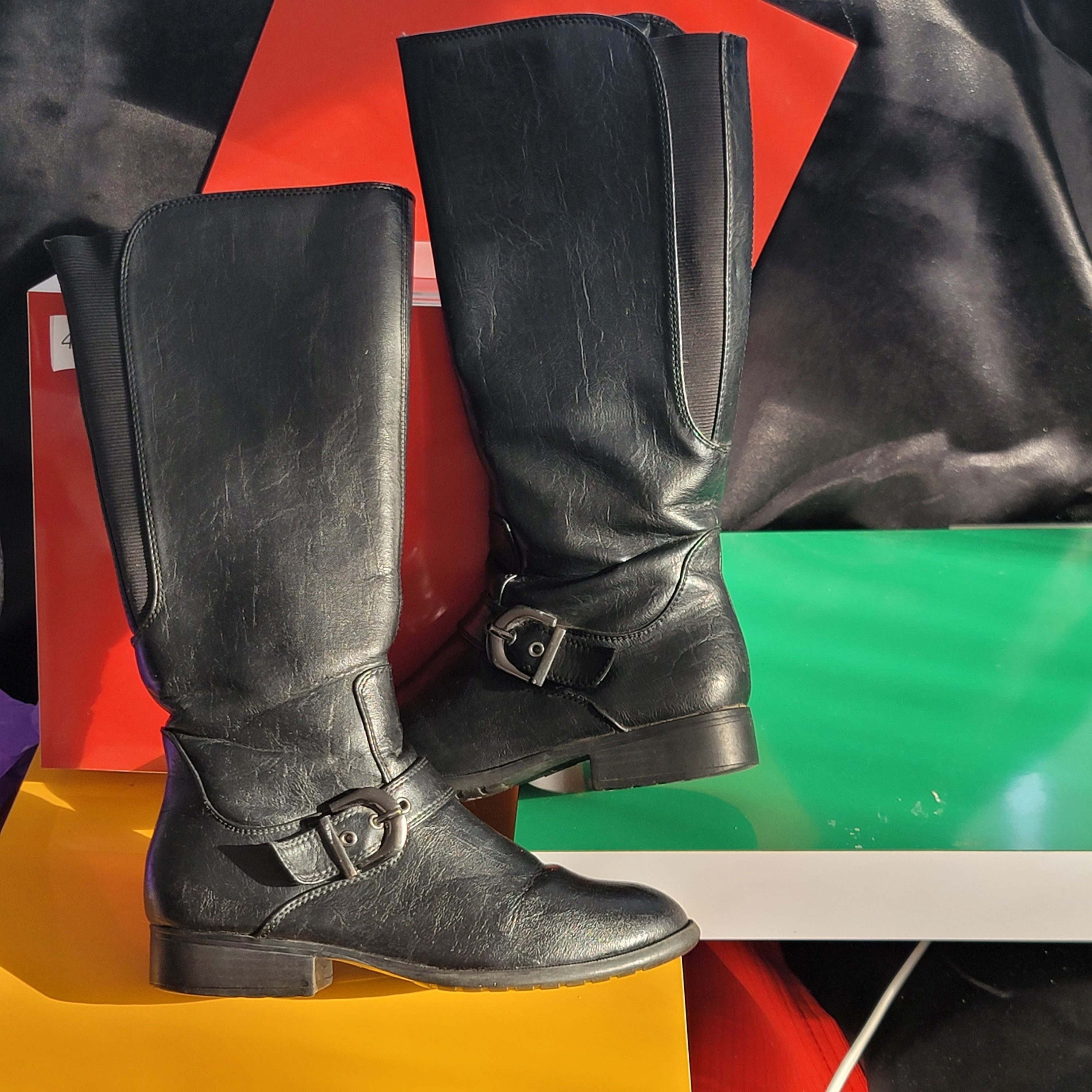 Black Leather Lifestride Xplode Knee-High Boots